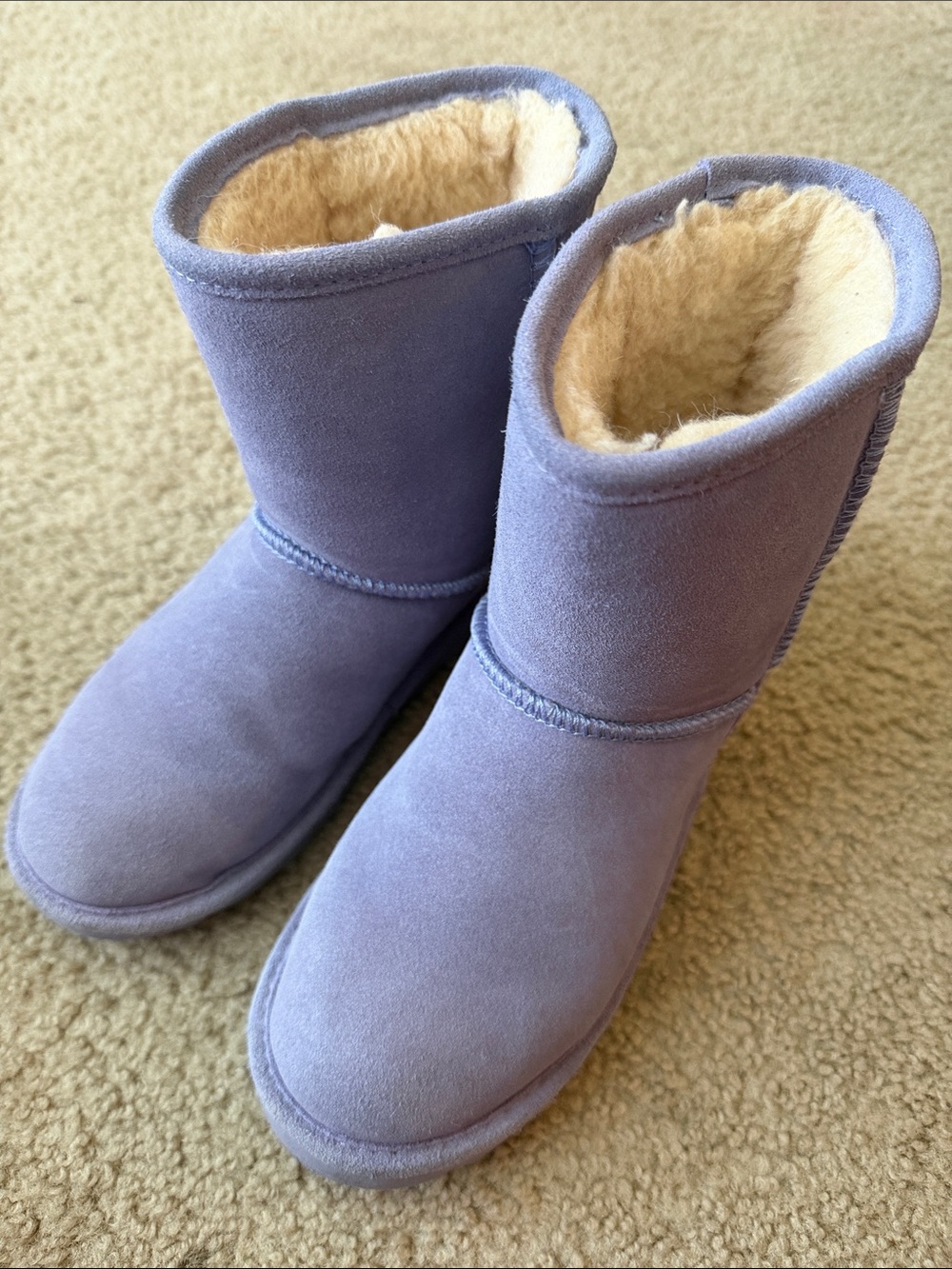 BearPaw Kids Plush-Lined Short Boots in Lavender